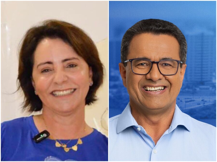 Emília Corrêa (PL) e Luiz Roberto (PDT), candidatos à Prefeitura de Aracaju (SE). Foto: Reprodução/Facebook