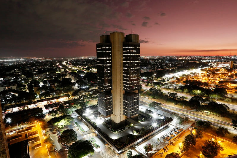 Visão superior da sede do Banco Central em Brasília. Foto: Raphael Ribeiro/BCB