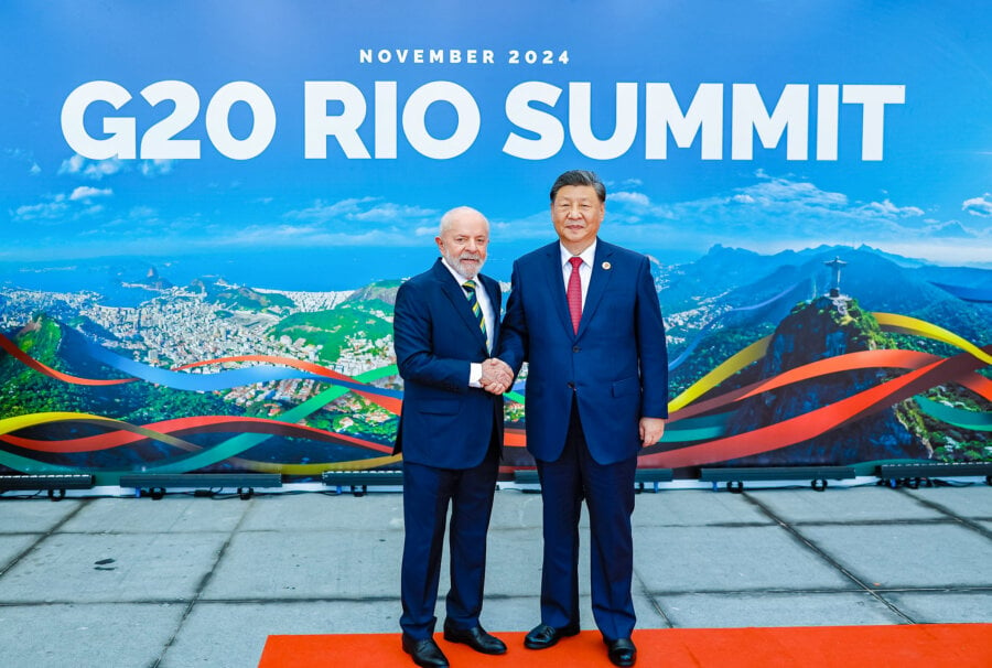 Lula e Xi Jinping na Cúpula do G20. Foto: Ricardo Stuckert/Presidência da República