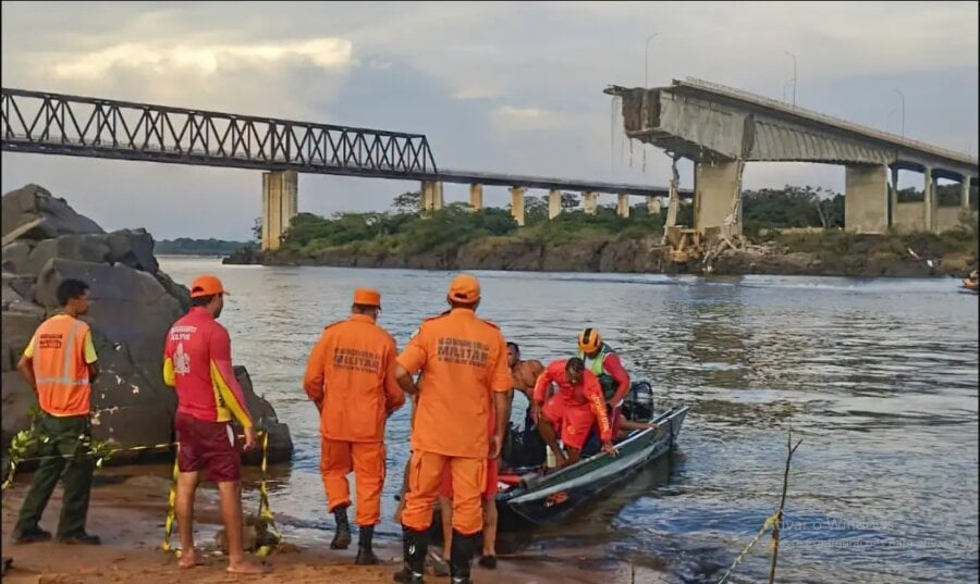 Segundo presidente Lula, Renan Filho, ministro dos Transportes, está no local com governadores do Maranhão, Carlos Brandão, e do Tocantins, Wanderlei Barbosa Foto: Reprodução