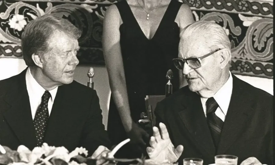 Jimmy Carter e o então presidente brasileiro, o general Ernesto Geisel, durante visita do norte-americano ao Brasil em 1978. Foto: Reprodução