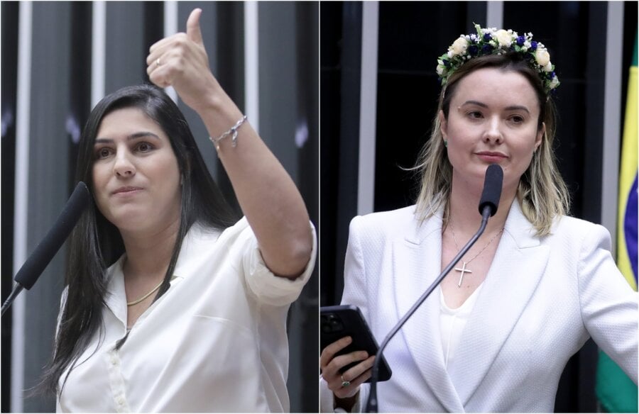 As deputadas Chris Tonietto (PL-RJ) e Julia Zanatta (PL-RJ) fecharam o ano de 2024 com governismo de 17%, o mais baixo de toda a Câmara. Fotos: Mario Agra/Câmara dos Deputados e Bruno Spada/Câmara dos Deputados