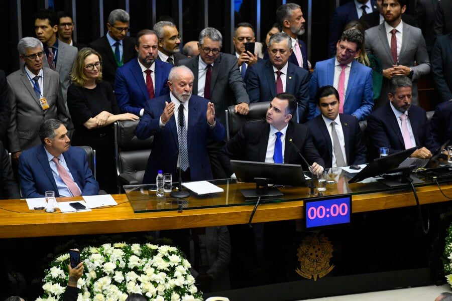 Lula no Congresso Nacional. Foto: Marcos Oliveira/Agência Senado