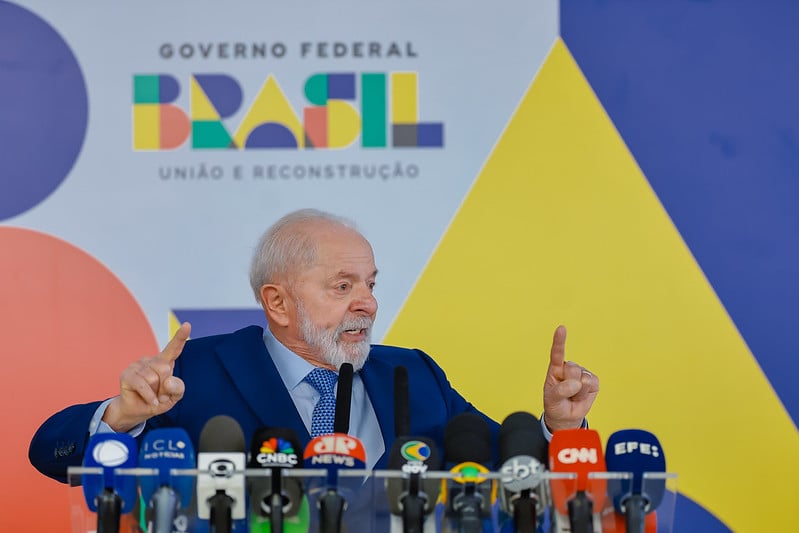 Lula durante coletiva de imprensa. Foto: Ricardo Stuckert/PR