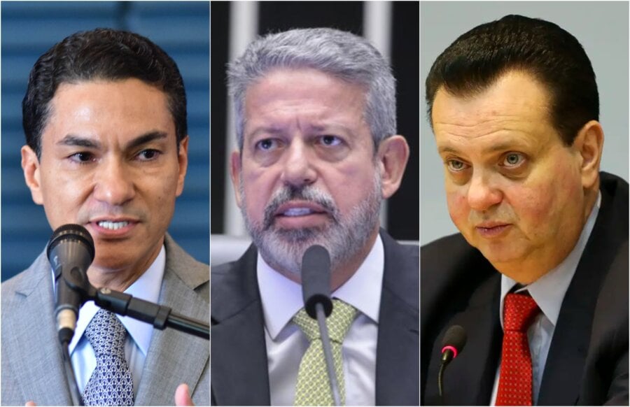 Marcos Pereira, Arthur Lira e Gilberto Kassab: sinais negativos de Republicanos, PP e PSD para o governo Lula. Fotos: Zeca Ribeiro/Câmara dos Deputados, Bruno Spada/Câmara dos Deputados e Marcelo Camargo/Agência Brasil