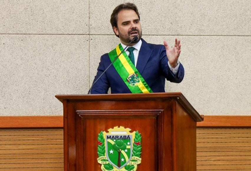 Toni Cunha em seu discurso de posse na prefeitura de Marabá na última quarta-feira. Foto: Prefeitura de Marabá