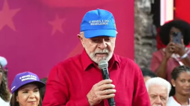 Presidente Lula durante aniversário do PT.