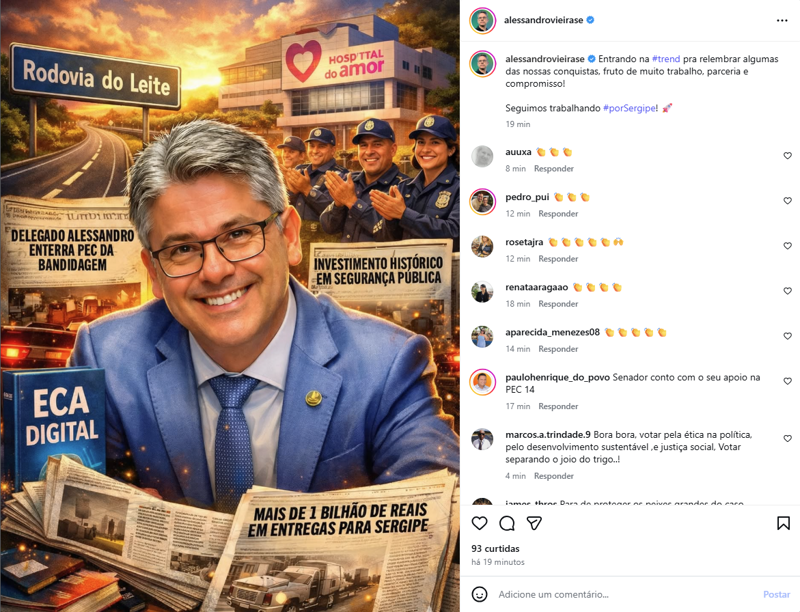 Caricatura do senador Alessandro Vieira.