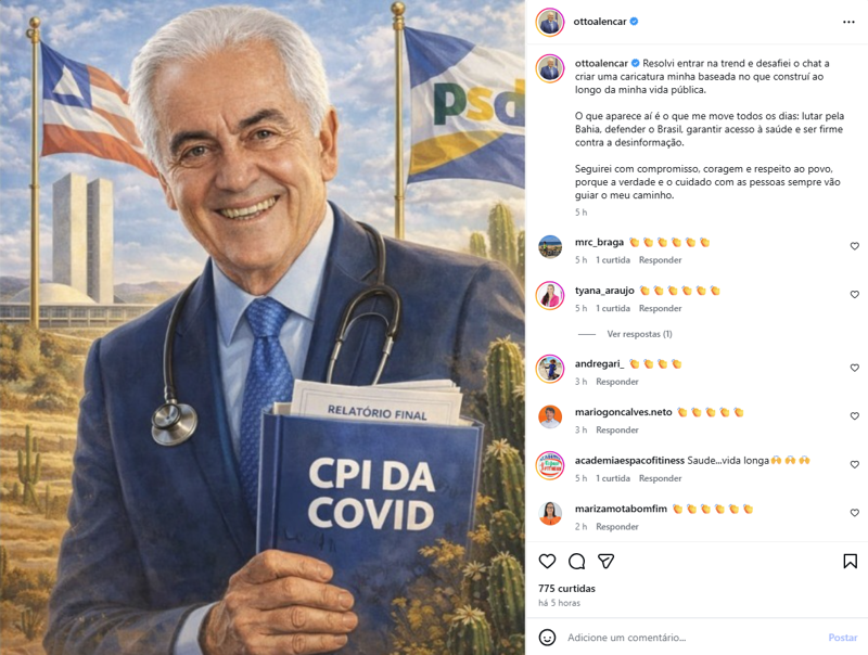 Caricatura do senador Otto Alencar.