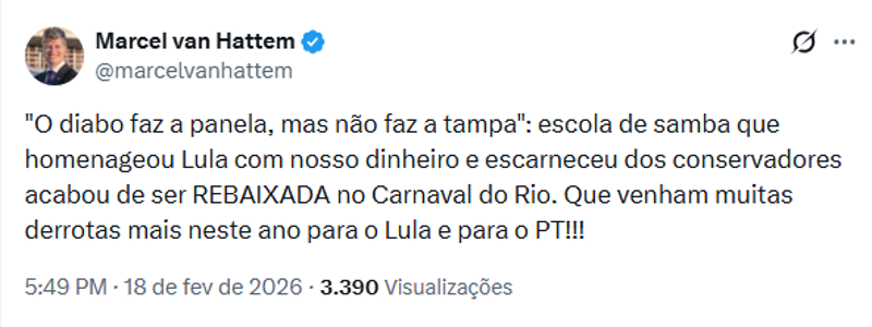 Publicação de Marcel van Hattem.