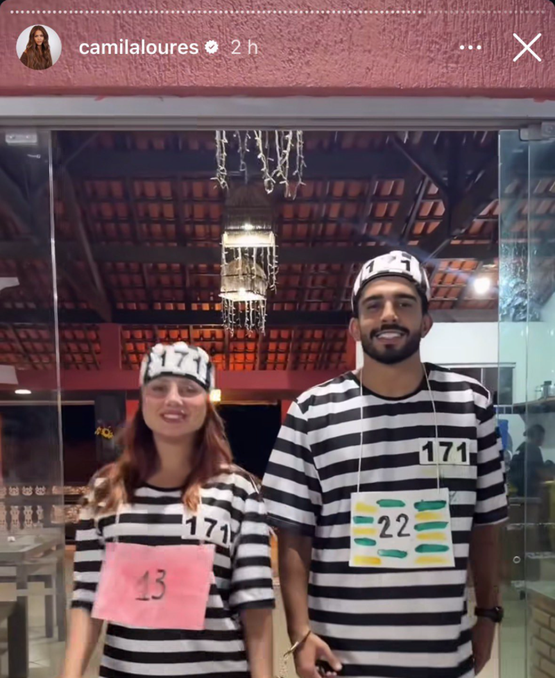 Publicação de Camila Loures do story do Instagram.