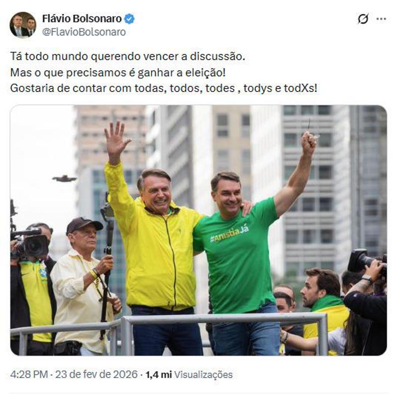 Publicação do senador Flávio Bolsonaro. 