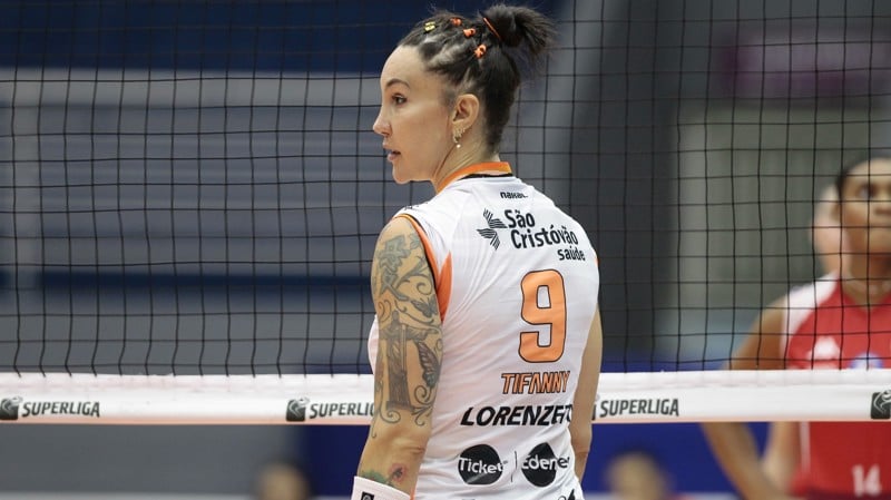 Tiffany Abreu jogadora do Osasco durante partida contra o paulistano Barueri pela Super Liga Feminina de Volei 2026. 