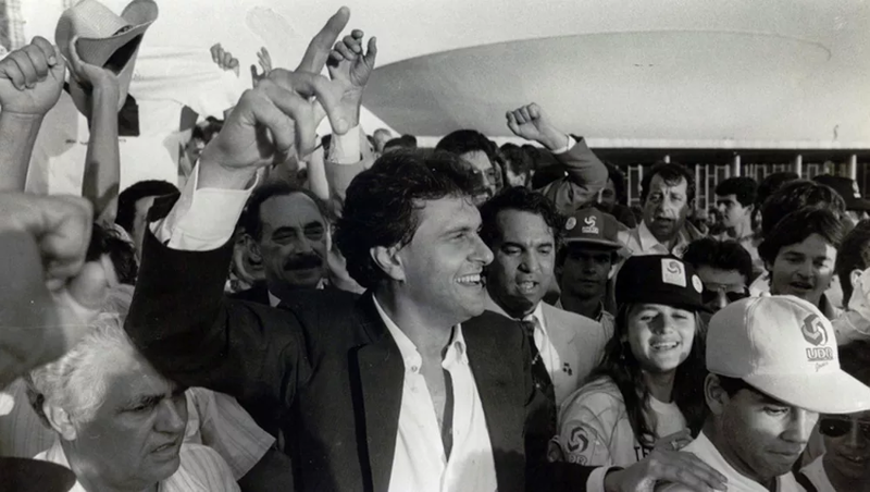 Caiado em 1988, quando lidera a UDR.