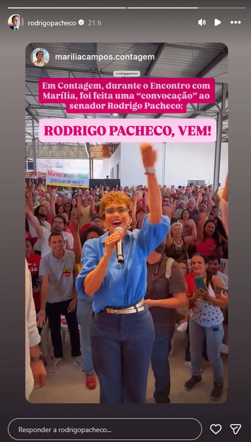 Pré-candidata ao Senado fez chamamento em coro para que Pacheco concorra ao governo.