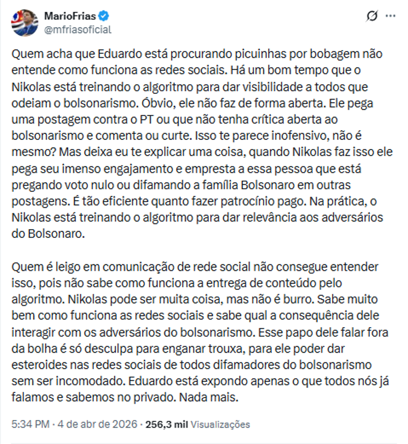 Resposta do deputado Mário Frias.