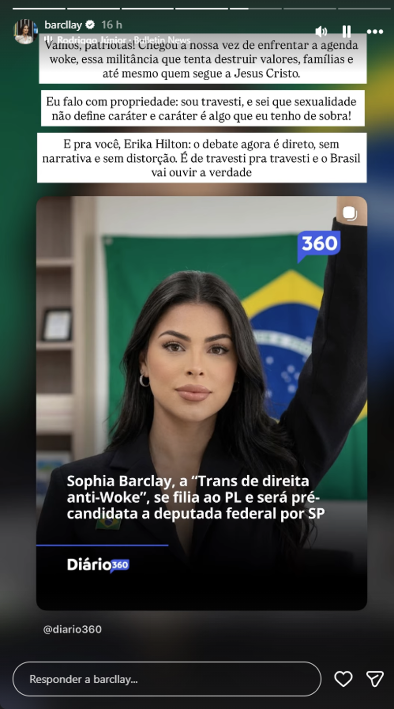 Publicação da influenciadora nas redes sociais.