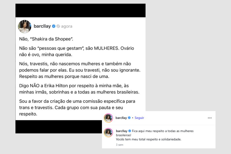 Publicação da influenciadora nas redes sociais.