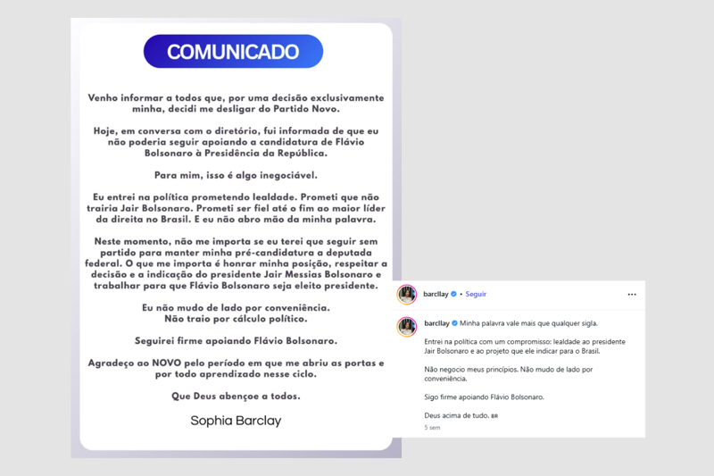 Publicação da influenciadora nas redes sociais.