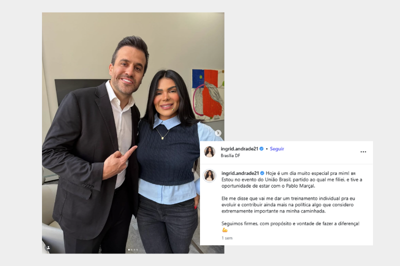 Publicação de Ingrid Andrade nas redes sociais.