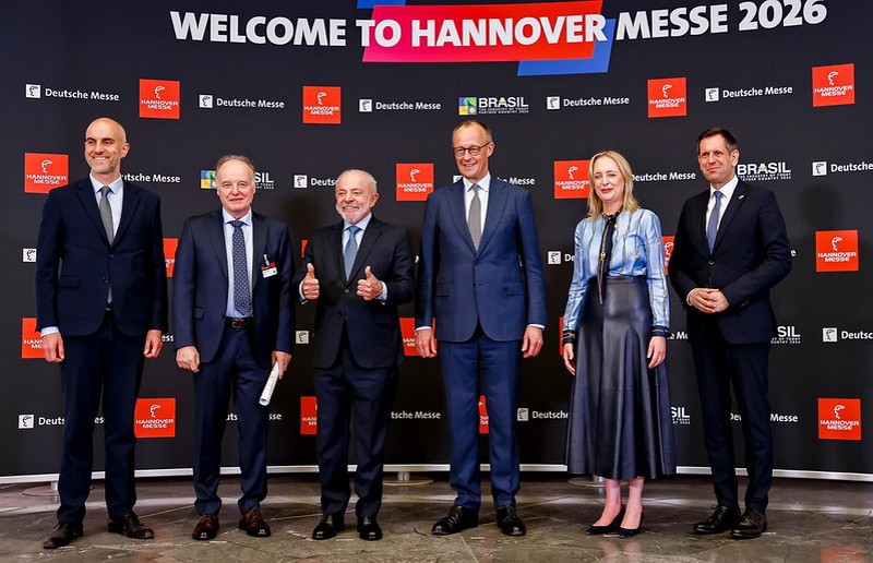 Lula durante cerimônia de Abertura da Feira Industrial de Hanôver. Galeria do Palácio de Herrenhausen, Alemanha.