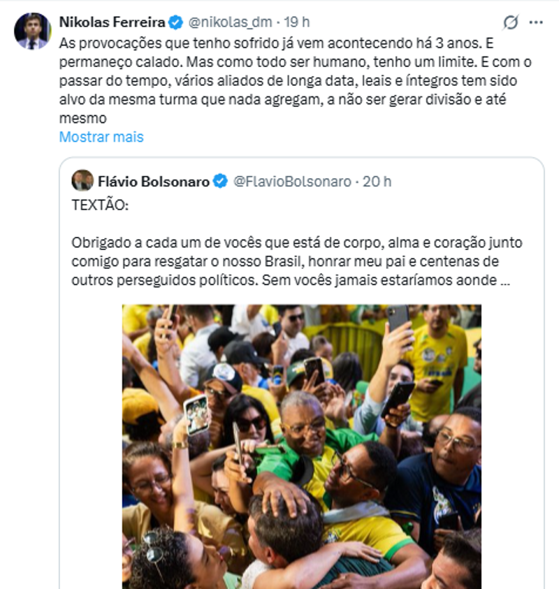 Tuite de Nikolas Ferreira.