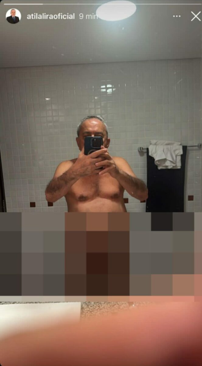 Nude publicado por engano no Instagram.