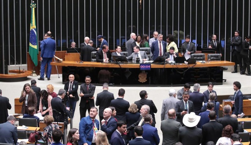 Plenário da Câmara em dia de votação.