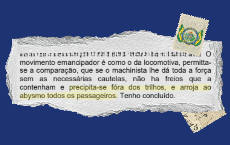 Joaquim Antão em 14 de setembro de 1871, no Senado, durante o debate da Lei do Ventre Livre.
