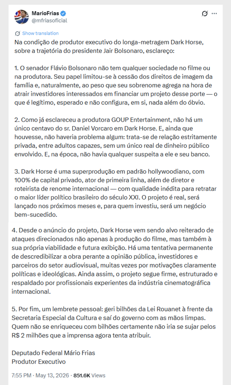 Mario Frias contradiz Flávio Bolsonaro.