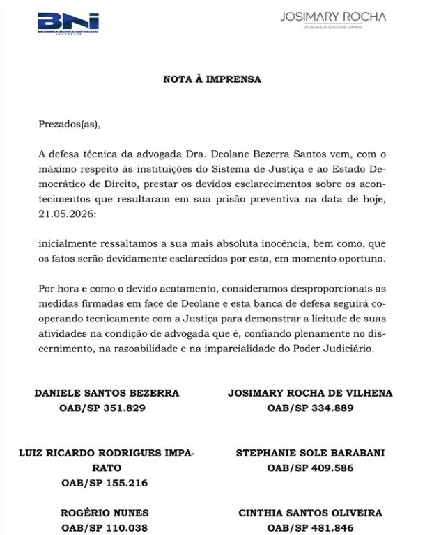 Advogados classificam prisão como desproporcional.