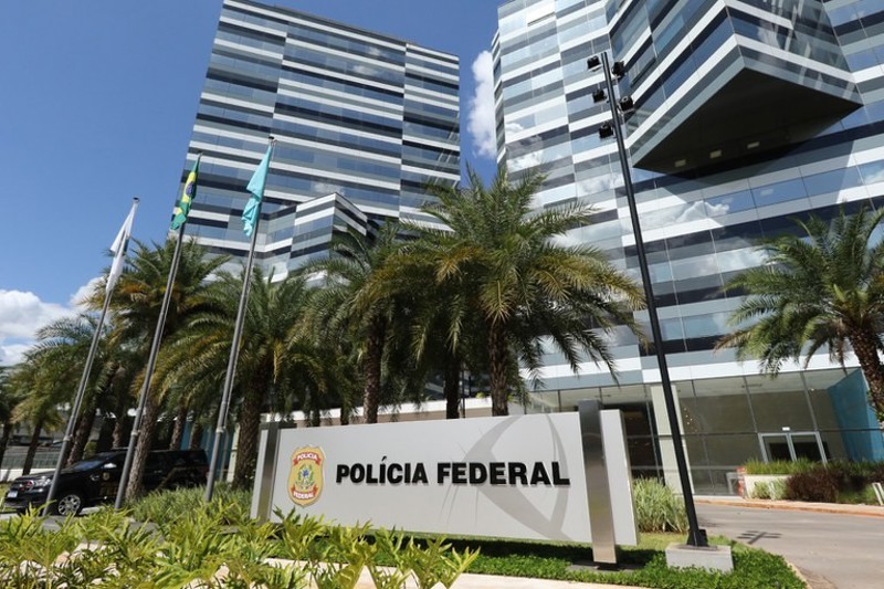 Fachada da sede da Polícia Federal em Brasília.