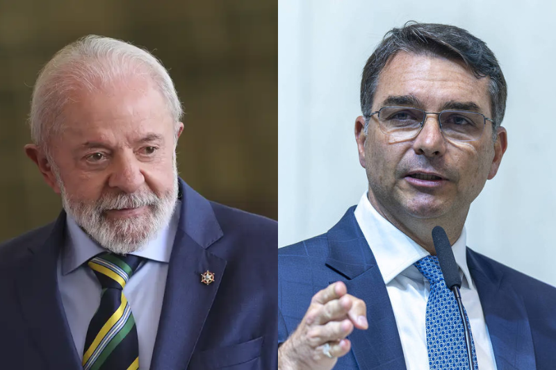 Lula estava em empate técnico, mas numericamente atrás, de Flávio Bolsonaro antes da divulgação de áudios do senador com Daniel Vorcaro.