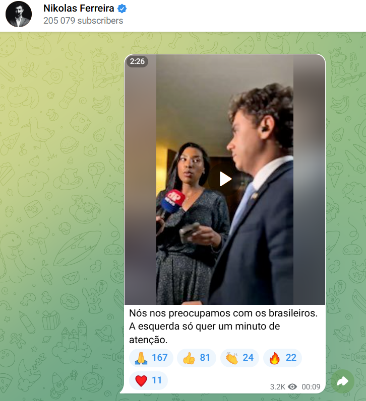 Nikolas reage a provocação de Sâmia: 