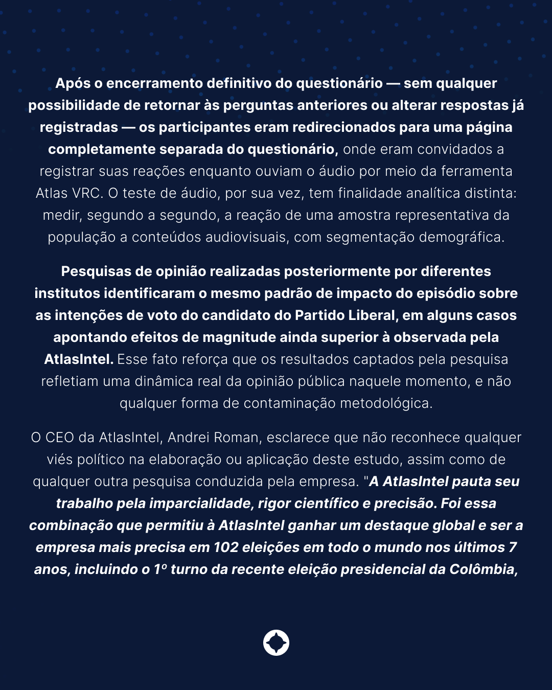 Posicionamento da AtlasIntel no X após a decisão liminar de Nunes Marques que suspendeu divulgação de pesquisa.
