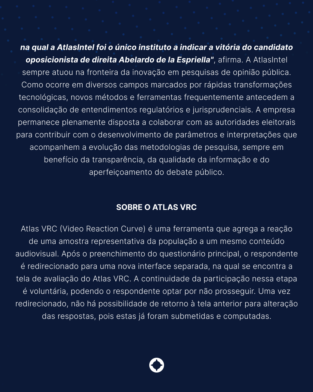 Posicionamento da AtlasIntel no X após a decisão liminar de Nunes Marques que suspendeu divulgação de pesquisa.