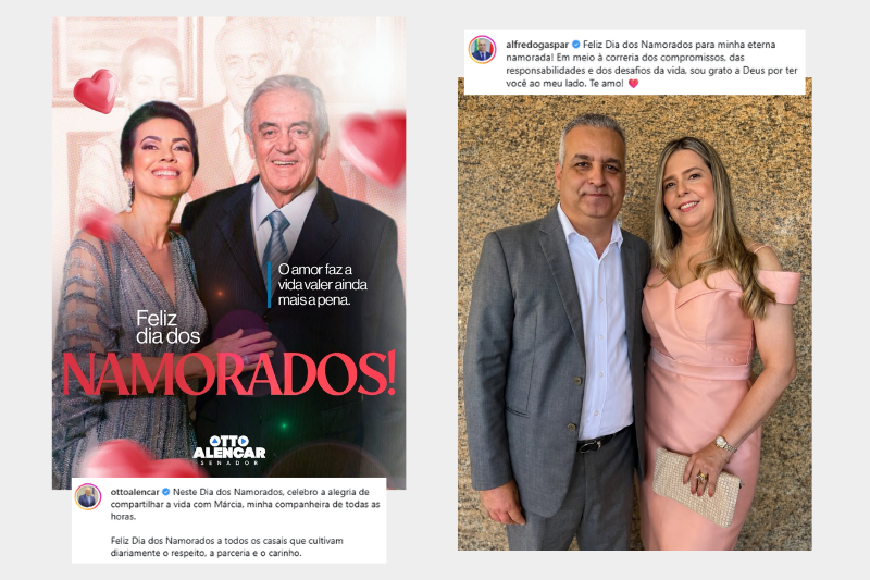 Publicações de Otto Alencar e Alfredo Gaspar no Instagram.