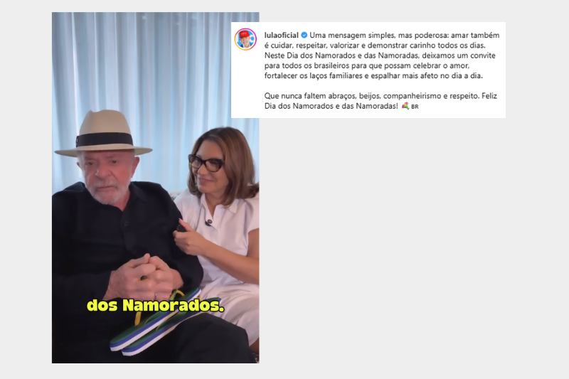 Publicação de Lula no Instagram.