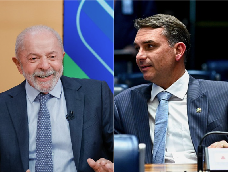 Pesquisa traz resultados mais positivos para Lula do que para Flávio.