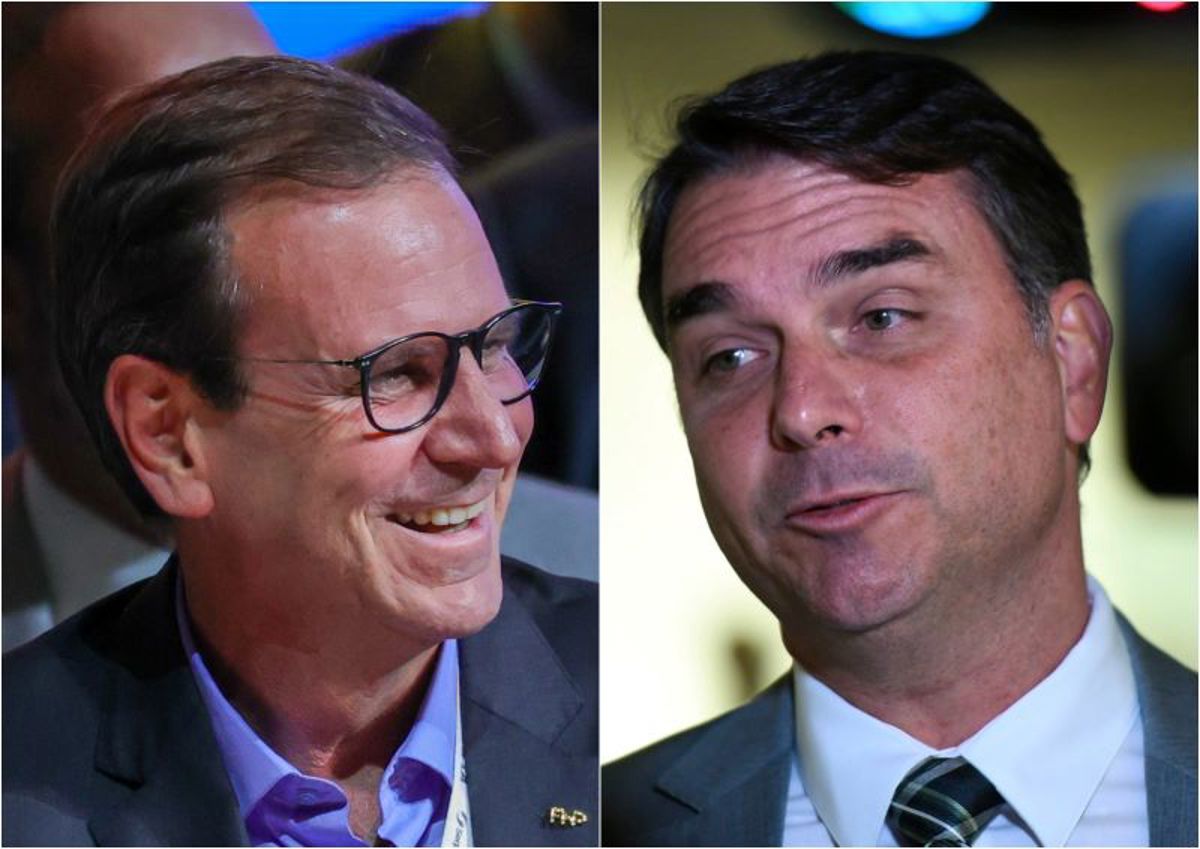 O prefeito do Rio, Eduardo Paes (PSD), e o senador Flávio Bolsonaro (PL) são os dois candidatos mais bem posicionados para o governo carioca em 2026, segundo pesquisa Quaest