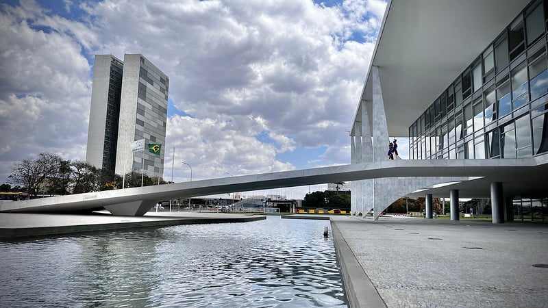 Visão do Congresso Nacional a partir do Palácio do Planalto