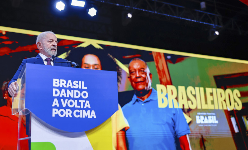 Presidente da República, Luiz Inácio Lula da Silva, durante solenidade Brasil dando a volta por cima.