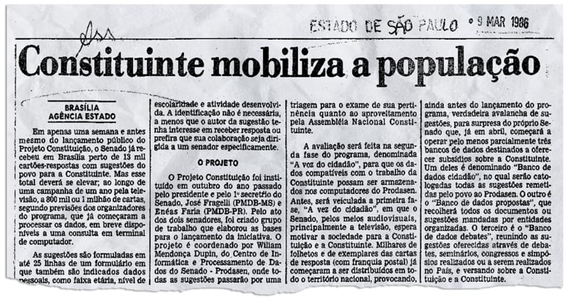 O Estado de São Paulo de 1986.