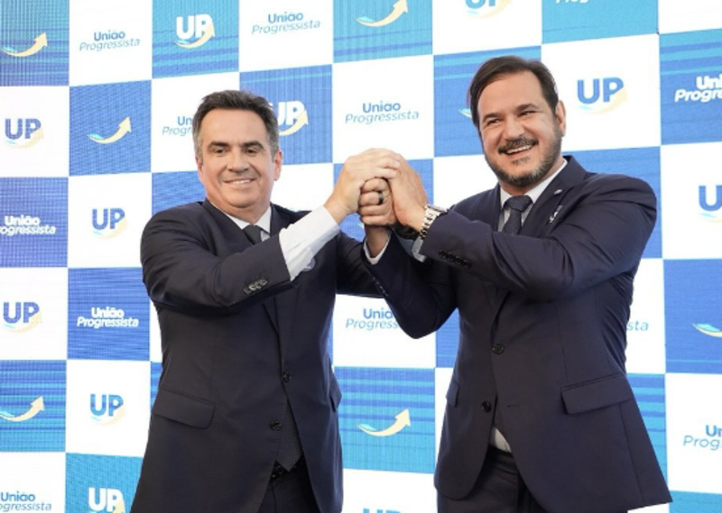 O senador Ciro Nogueira (PP-PI), presidente do PP, com Antonio Rueda, que comanda o União Brasil.