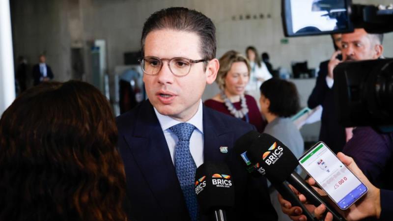 Hugo Motta (Republicanos-PB) no 11º Fórum Parlamentar do BRICS.