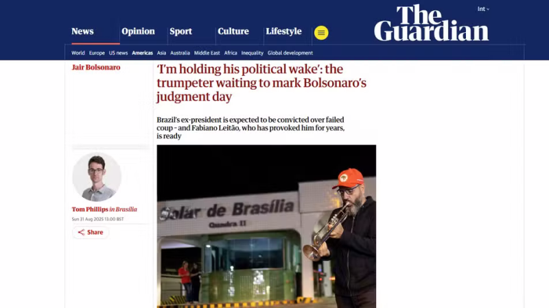 The Guardian sobre julgamento de Bolsonaro.