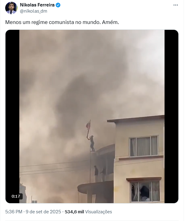 Post de Nikolas Ferreira no X.