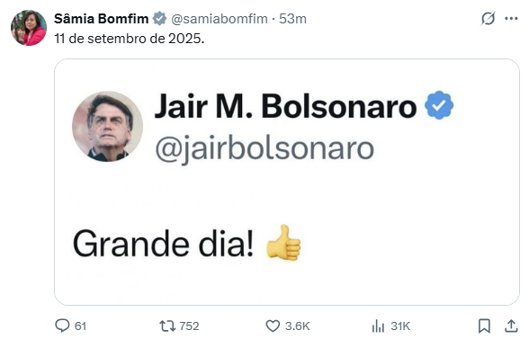 Sâmia Bomfim no X.