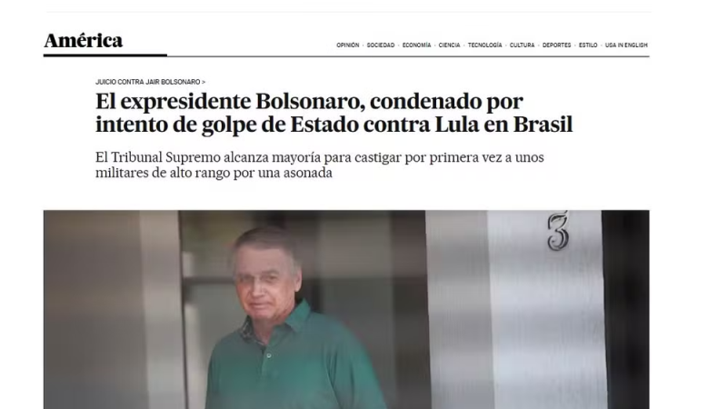 El País sobre formação de maioria no STF para condenação de Bolsonaro.
