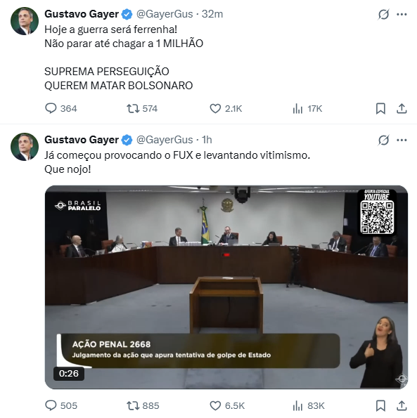 Gustavo Gayer também ajuda a subir tag.